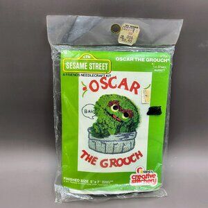 Sesame Street Oscar the Grouch Needlecraft Embroidery Crafts Kit Vintage New